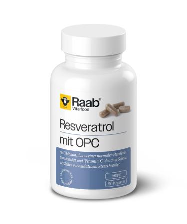 Raab Vitalfood Resveratrol with OPC capsules dietary supplements with vitamin C from the acerola cherry oligomeric proanthocyanidines (OPC) 90 capsules - Buy Online on GoSupps.com