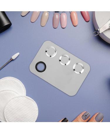 Stainless Steel Makeup Mixing Palette - Metal Foundation Tray for Cosmetics & Nail Art (5.89x3.93 Inch - Buy Online on GoSupps.com