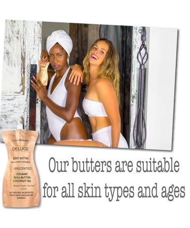 DELUGE Unscented Body Butter with Organic Shea Butter & Coconut Oil - 6 oz | Fragrance-Free, Cruelty-Free, Eco-Friendly - Buy Online on GoSupps.com