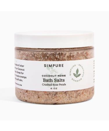 SIMPURE Clean Skincare Rose Coconut Milk Bath Salts - Dead Sea  Pink Himalayan & Epsom Salts (6oz)