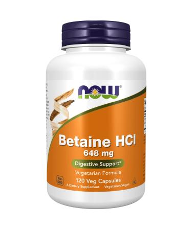 Now Foods Betaine HCL 648 mg 120 Veggie Caps