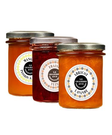 La Chambre aux Confitures trial package-breakfast in Paris jam mango passion fruit with vanilla strawberry yuzu apricot lavender from France 3 x 200 g tried breakfast in Paris