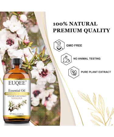 EUQEE Manuka Essential Oil 118ml - Pure Natural Aromatherapy Oil for Diffusers and Humidifiers - Relaxing Home Fragrance - 1 Pack - Buy Online on GoSupps.com