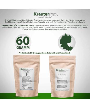 Herbal Max Kr utermax Nut schnapps herbs nut schnapps to start make your own gin with nut schnapps herbs nut schnapps for 2 liters of nut schnapps per package starter mixture 10 x 60 g - Buy Online on GoSupps.com