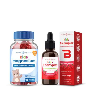 NutraChamps Magnesium Gummies & B Complex for Kids