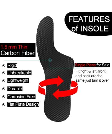 Carbon Fiber Insole for Morton's Toe Relief - 265mm Insert for Men & Women - One Piece Rigid Shoe Plate for Turf Toe, Arthritis & Broken Big Toe - Buy Online on GoSupps.com