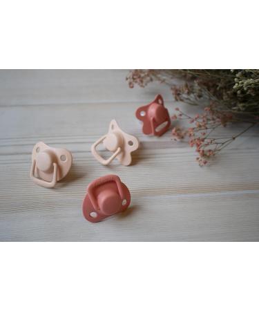 Filibabba Silicone Baby Pacifier Set | 2 Pack Temporary Pacifiers in Coral | Danish Design | 0-6 Months | Includes Pacifier Box - Buy Online on GoSupps.com
