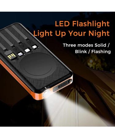 Alpha Digital Outdoor Solar Portable Power Bank with Wireless Charging 10000mAh - Orange - Buy Online on GoSupps.com