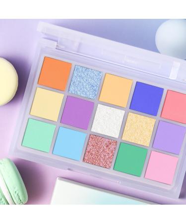 UCANBE Colorful Eyeshadow Palette Vibrant Matte azzling Shimmer & Glitter Duochrome Finishes Highly Pigmented 15 Colors Long-Lasting Pastel Rainbow Eye Makeup Pallet - Seaform Dreams - Buy Online on GoSupps.com