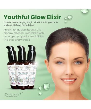 Botanical Cream Face Cleanser & Konjac Sponge | Gentle Anti-Aging Daily Face Wash | Natural & Organic Facial Care Products - Buy Online on GoSupps.com