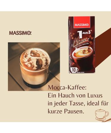 Massimo 1 from 3 instant coffee Moka 160 sticks of 18 g soluble coffee powdered drink with soluble coffee sugar and coffee powder - Buy Online on GoSupps.com