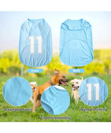 Large Blue Dog Shirt - Number Printed Summer Vest for Small Medium & Large Dogs | Breathable Pet Tank Top - Buy Online on GoSupps.com