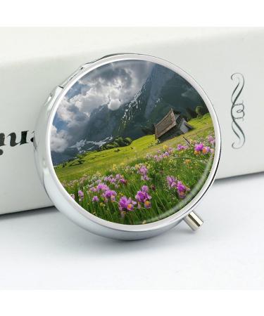 Travel Pill Box with Wildflowers | 3 Compartment Portable Pill Organizer for Purse & Pocket - Buy Online on GoSupps.com