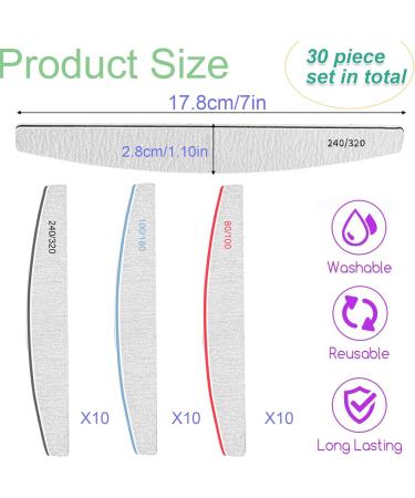 VZFIT Nail File - Nail Files for Natural Nails Perfect Buffer for Nails Set of 30 Different Densities - Buy Online on GoSupps.com