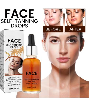 Mikabila (01)30ml Self Tanning Drops Self Tanning Face Drops Medium Add Self Tanning Drops to Skin Care Natural Ingredients Self Tan Drops for Face Gradual Fake Tan Face Serum - Buy Online on GoSupps.com