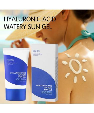 Hyaluronic Acid Watery Sun Gel - SPF50+ PA++++ Sunscreen Hyaluronic Acid Sunscreen Daily Moisturizing Sunscreen Sunscreen Face Moisturiser With No White Cast (50ML) - Buy Online on GoSupps.com