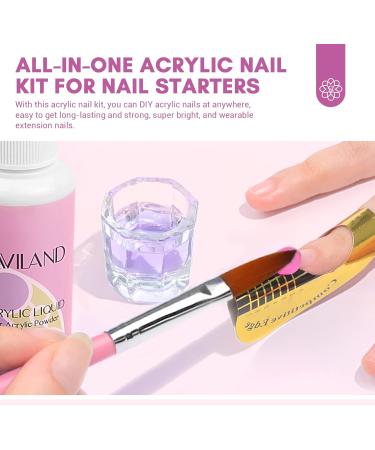 Saviland Acrylic Nail Kit for Beginners - Strong Adhesive | Practice Acrylic Set | 3 Colors Acrylic Powder and Liquid Set | Practice Fingers | Acrylic Primer&Top Coat | Nail Forms | DIY Acrylic Nails - Buy Online on GoSupps.com