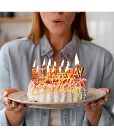 Ouligay 6Pcs Happy Birthday Cake Toppers Side Mirror Acrylic Cake Topper Glitter Happy Birthday Cupcake Toppers Birthday Decorations for Birthday Wedding DIY Cake Party Supplies - Buy Online on GoSupps.com