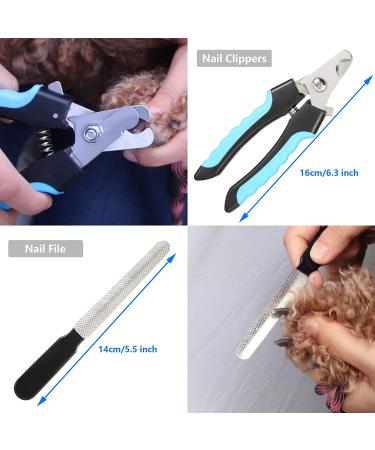 Topgoose 6-Piece Dog Grooming Scissors Set with Safety Round Tip - Professional Tools for Pet Cats Dogs - Curved, Thinning, Straight Scissors, Comb, Nail Clipper, Nail File - Buy Online on GoSupps.com