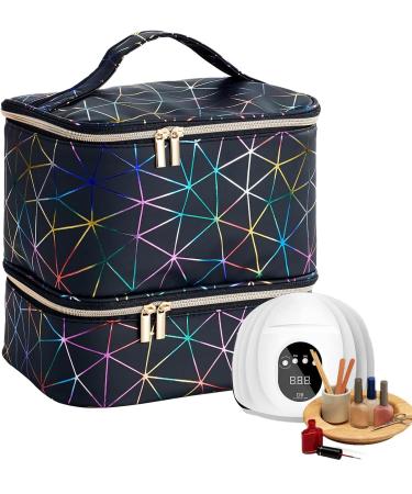 Manicure Storage Bag Nail Supplies Organizer Nail Storage Organizer Sponge Partitions Nail Polish Bag Organizer Sturdy Handle for Nail Polish Black - Buy Online on GoSupps.com