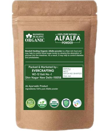 Blessfull Healing Organic 100% Pure Natural Alfalfa Superfood Powder | 300 Gram / 10.58 oz - Buy Online on GoSupps.com