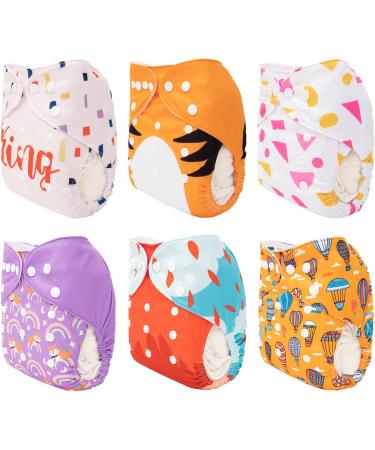 Buy ALVABABY 6 Pack Pocket Washable Adjustable Cloth Diapers with 12 Inserts | Eco-Friendly Nappies for International Shipping - Buy Online on GoSupps.com