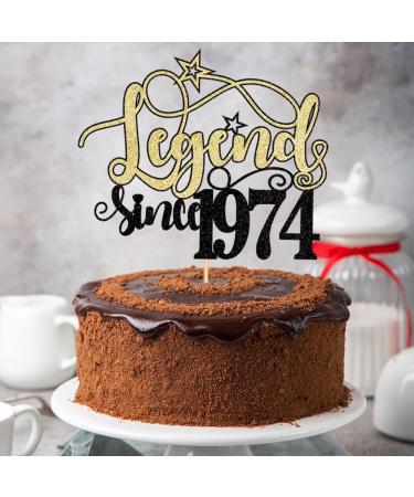 WRACKKIAR Legend Since 1974 Cake Topper Cheer 50th Cake Topper Happy 50th Birthday Cake Topper Funny 50 and Fabulous Decoration (1974) - Buy Online on GoSupps.com