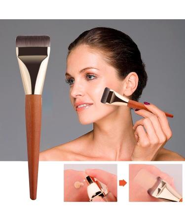 Jomewory Blending Brush for Makeup Wooden Handle Liquid Foundation Brush Face Makeup Tool Professional Contour Brush for Liquid Cream Powder Blending Buffing - Buy Online on GoSupps.com