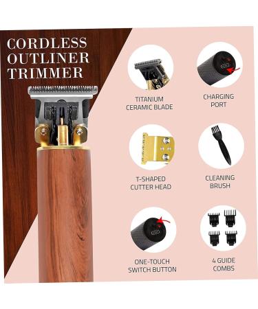 Beatifufu 1 Set T-Type Electric Pusher Electric Barber Scissors for Barber Mens Detail Trimmer Useful Trimmer Barber Clipper Electric Men Wooden - Buy Online on GoSupps.com