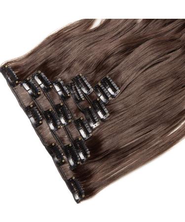 SEGO Clip-in Hair Extensions - Wavy Medium Brown 43cm - 8 Wefts Realistic Hairpiece - Buy Online on GoSupps.com
