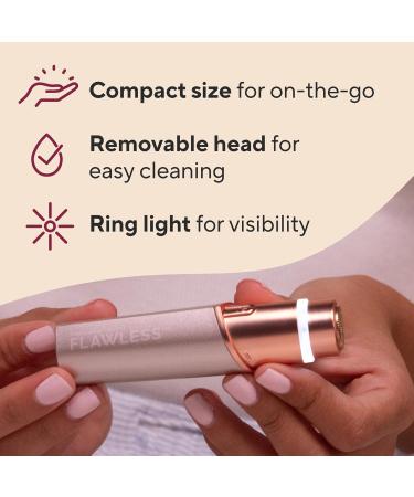 Finishing Touch Flawless Facial Hair Remover for Women - Rose Gold Electric Razor with LED Light & Eco-Friendly Packaging - Buy Online on GoSupps.com