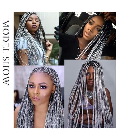 24 Synthetic Hair Extensions - Crochet Braids in Black to White - 5 Pcs/500g for Stunning Styles - Buy Online on GoSupps.com