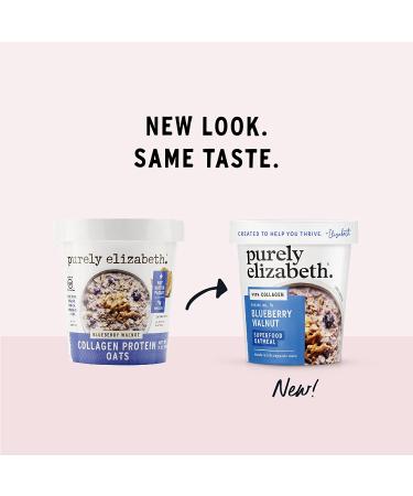 Buy Purely Elizabeth Gluten-Free Collagen Oats Cup, Blueberry Walnut - 12 Pack | Healthy Breakfast - Buy Online on GoSupps.com
