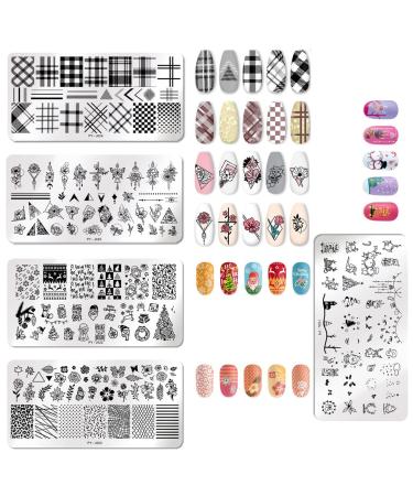 3-Piece Nail Design Stamping Plate Set | Silicone Stamp & Scraper | Stainless Steel Nail Art Image Templates J15 - International Shipping Available - Buy Online on GoSupps.com