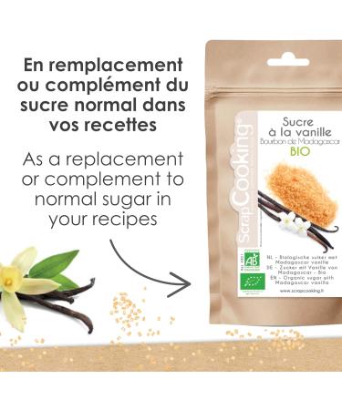 ScrapCooking Organic Vanilla Sugar 50 g - Organic & Natural Madagascar Bourbon Vanilla Sugar - Based on Cane Sugar - Powdered - Buy Online on GoSupps.com