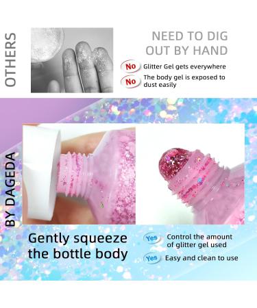 Prreal Body Glitter Gel 50ml - Long-Lasting Mermaid Sequins Chunky Glitter Kit for Festival and Birthday Makeup - Pink - Buy Online on GoSupps.com