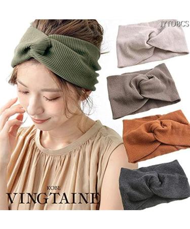 Rib Turban Hair Band Wide Cross Hair Band Casual Simple Volume Hair Accessories Black - Buy Online on GoSupps.com