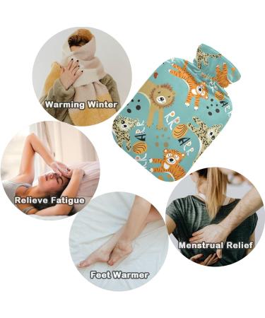 Naanle Animal Tiger Lion Hot Water Bottle | 1L Transparent Heat Bottle for Bed & Foot Warmer | Pain Relief & Cold Therapy - Buy Online on GoSupps.com