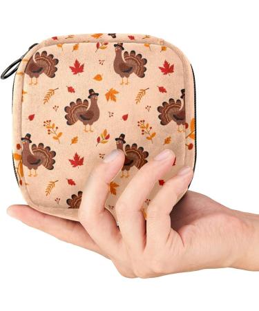 Turkey Leaves Menstrual Cup Pouch | Sanitary Napkin Storage Bag | Portable Period Kit Bag - Color 1 - Buy Online on GoSupps.com