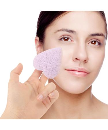 Baluue Compressed Facial Sponge Heart Shaped Exfoliating Face Scrubber Puff Reusable Makeup Remover Cosmetic Spa Sponges for Facial Cleansing Purple - Buy Online on GoSupps.com