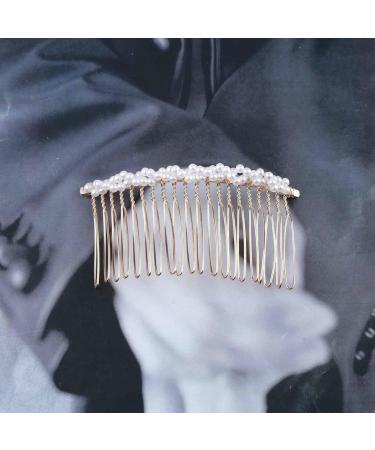 Yheakne Vintage Pearl Hair Comb Gold Pearl Wedding Hair Clip Metal Hair Comb Headpieces Decorative Head Comb Headwear Bride Barrette Hair Piece Wedding Hair Accessories for Women and Girls (Gold C) - Buy Online on GoSupps.com