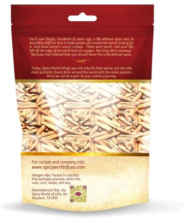 Spicy World Cinnamon Sticks Round 400g (14oz) 44-50 Sticks 3.25 Inches in Length - Cassia Round All Natural | Vegan - Buy Online on GoSupps.com