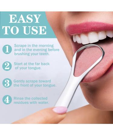 2 Pack Stainless Steel Tongue Scraper for Adults & Kids - Oral Care Tool to Reduce Bad Breath - Buy Online on GoSupps.com