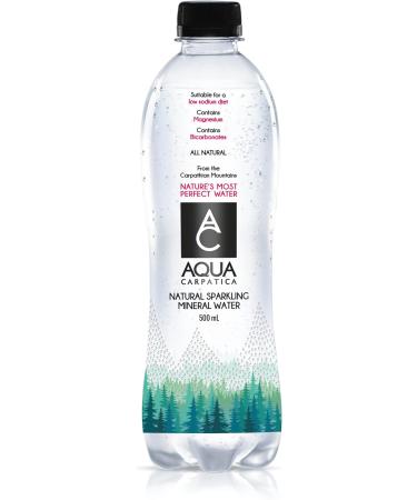 AQUA Carpatica 500ml x 6 - Pure Natural Sparkling Mineral Water | Nitrate-Free | Rich in Calcium & Magnesium | Alkaline pH | Enriched with Electrolytes | 6 Pack - Buy Online on GoSupps.com