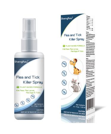 Flea and Tick Spray for Dogs & Cats Safe Humans Kids & Pet Vet's Treatment Best Pets Ticks, Fleas and Insect Killer Best for Home Yard, Outdoor and Indoor House, No Powder and Natural, Charity !