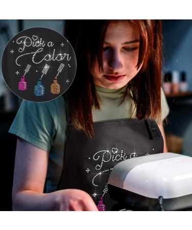 Satinior Waterproof Nail Tech Apron Set - Colorful Rhinestones 3 Pockets 2 Pieces | Ideal for Nail Art & Cosmetics - Buy Online on GoSupps.com