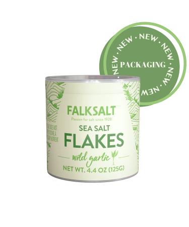 FALKSALT | Wild Garlic Sea Salt Flakes 4.4oz. | Gourmet Finishing Salt | NON-GMO, Kosher and Halal Certified
