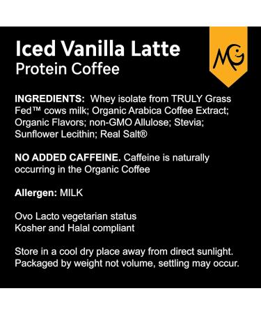 MariGold High Protein Coffee - Iced Vanilla Latte | 20g Grass-Fed Whey Protein Isolate | Energy Boost & Workout Fuel | Non-GMO 1 Net Carb 15 Servings - Buy Online on GoSupps.com