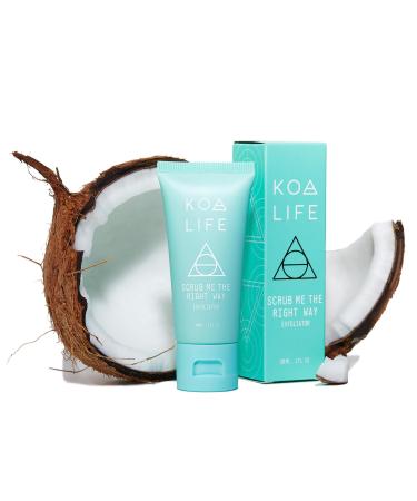 Koa Life Scrub Me The Right Way - Exfoliating Face Scrub Eucalyptus Exfoliator Coconut Shell Exfoliating Scrub Sensitive Skin Vegan - 15 Ml