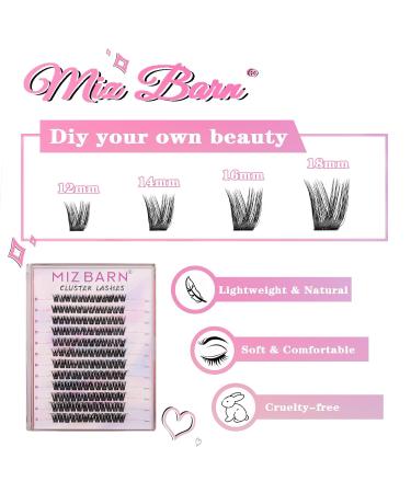 Buy MIZ BARN 144pcs D Curl Lash Clusters - Fluffy Individual Eyelashes 12-18mm for DIY Home Extensions - Buy Online on GoSupps.com